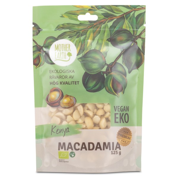 Mother Earth Macadamiapähkinät Premium Raw & Eko, 125 g