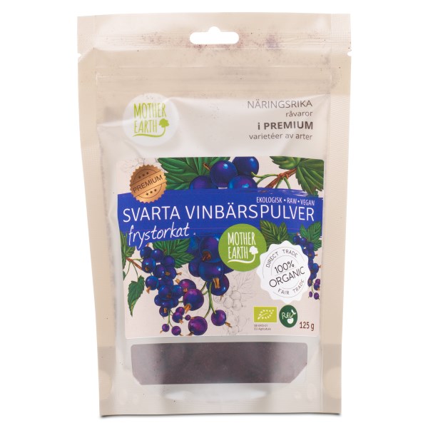 Mother Earth Mustaherrukkajauhe EKO, 125 g