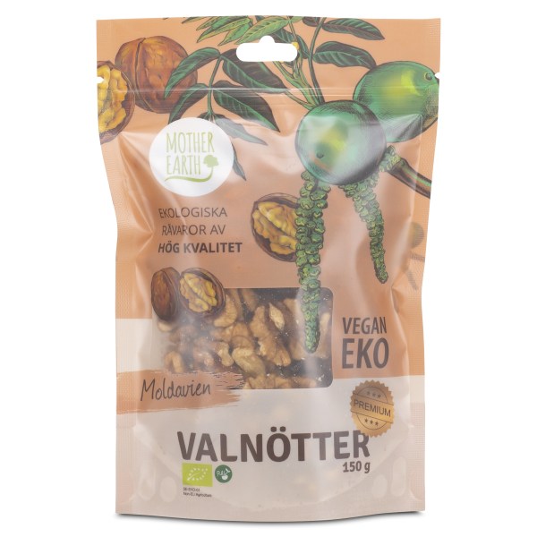 Mother Earth Saksanpähkinät Premium Raw & Eko, 150 g