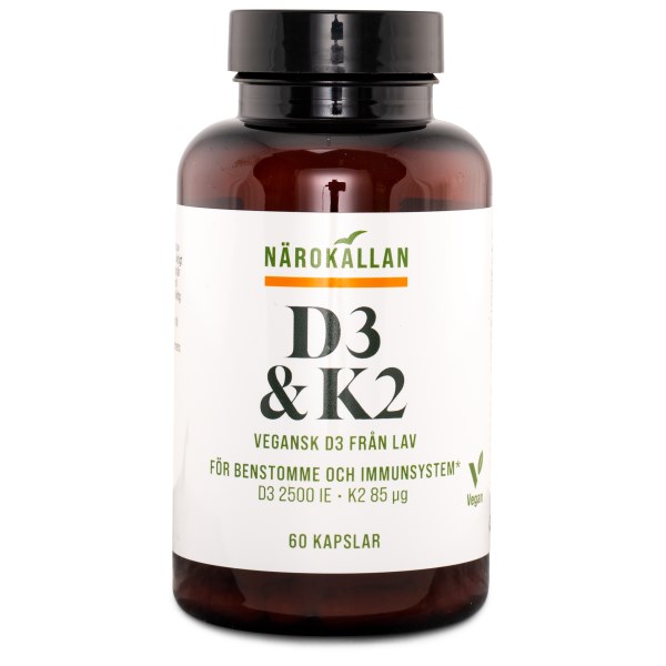 Närokällan D3 + K2 Vegaani, 60 kapselia