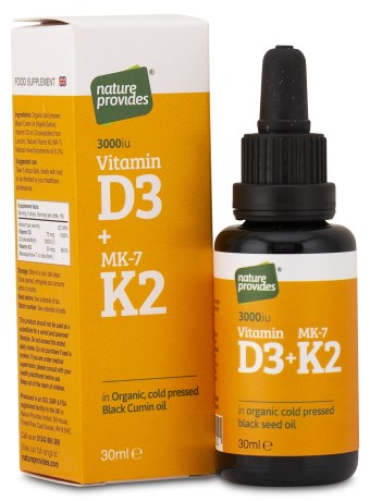Pienoiskuva Nature Provides Vitamin D3+K2, 30 ml