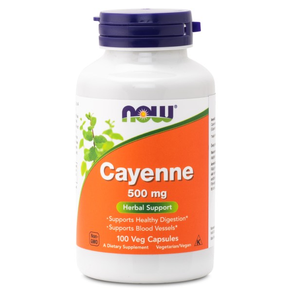 NOW Cayenne 500 mg, 100 kaps.