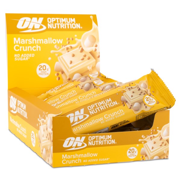 Optimum Marshmallow Crunch Protein Bar, 10 kpl, Marshmallow