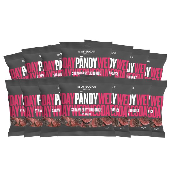 Pändy Candy, Strawberry/Liquorice, 14 pakkaus