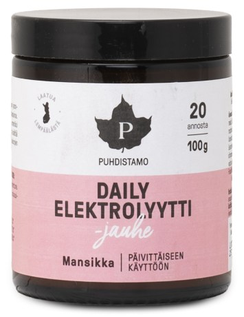 Pienoiskuva Puhdistamo Daily Elektrolyyttijauhe, Mansikka, 100 g