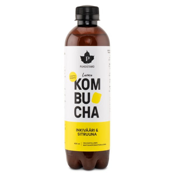 Puhdistamo Kombucha, Ginger Lemon, 400 ml