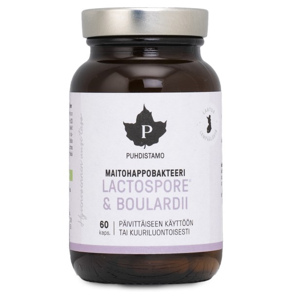 Puhdistamo LactoSpore & Boulardii, maitohappobakteeri, 60 kapselia