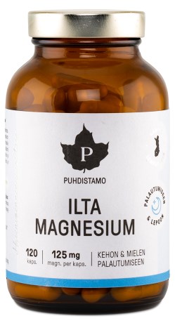 Pienoiskuva Puhdistamo Ilta Magnesium 125 mg, 120 kapselia