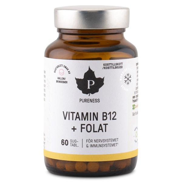 Pureness B12-vitamiini + Folaatti, 60 kapselia