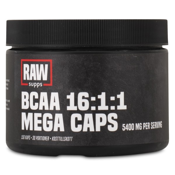 RAW BCAA 16:1:1 Mega Caps, 150 kaps.