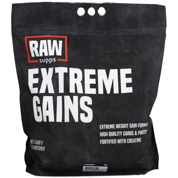 RAW Extreme Gains, Mansikka, 4,5 kg