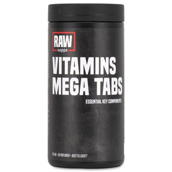 RAW Vitamins Mega Tabs, 90 tablettia