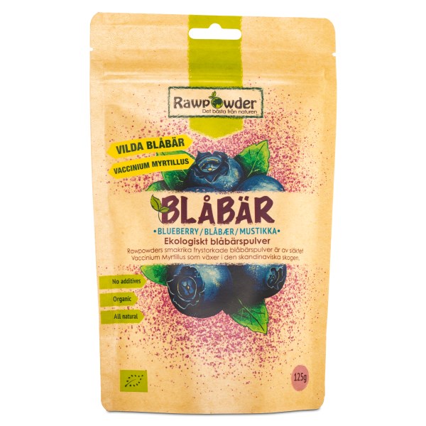 RawPowder Mustikkajauhe EKO, 125 g