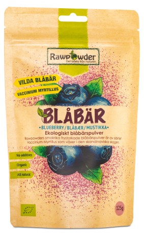Pienoiskuva RawPowder Mustikkajauhe EKO, 125 g