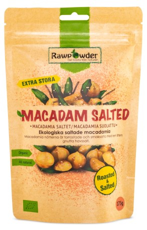 Pienoiskuva RawPowder Macadamia Phkint Suolatut / Paahdetut, 175 g
