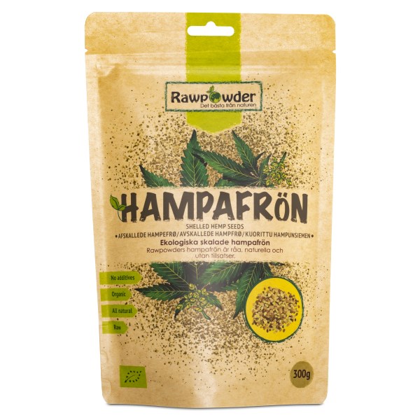 RawPowder Kuoritut Hampunsiemenet, 300 g