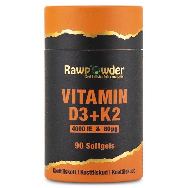 RawPowder D3+K2 Vitamiini, 90 kapselia