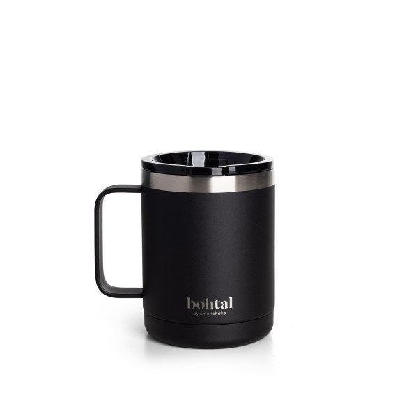 SmartShake Bohtal Stainless Steel Coffee Cup, 350 ml, Musta