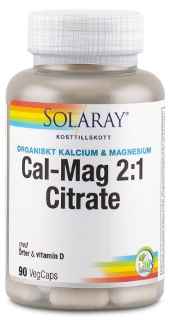 Pienoiskuva Solaray Cal-Mag 2:1 Citrate, 90 kapselia