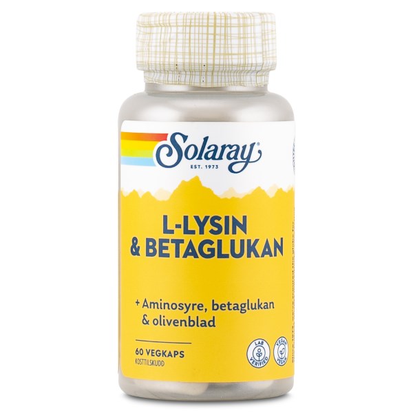 Solaray L-Lysin & BetaGlukaani, 60 kapselia