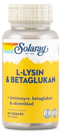 Pienoiskuva Solaray L-Lysin & BetaGlukaani, 60 kapselia