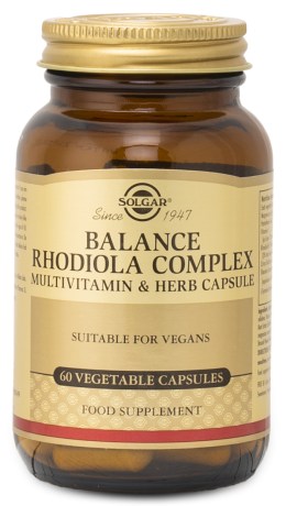 Pienoiskuva Solgar Balance Rhodiola Complex, 60 kapselia