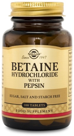 Pienoiskuva Solgar Betaine Hydrochloride, 100 tablettia