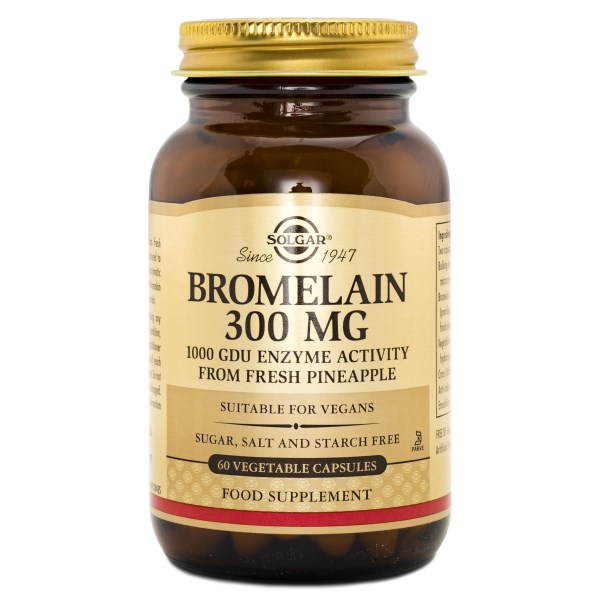 Solgar Bromelaiini 300 mg, 60 kapselia