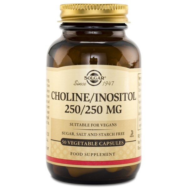 Solgar Choline+Inositol, 50 kaps.