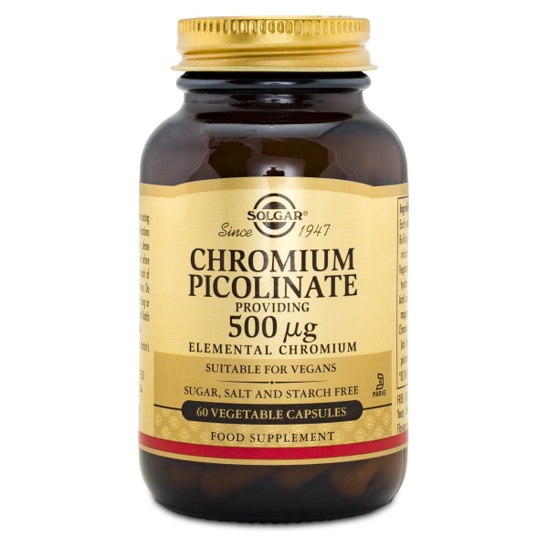 Solgar Chromium Picolinate 500, 60 kapselia