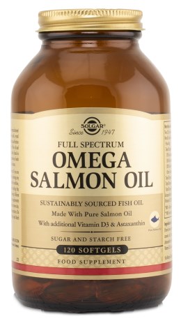 Pienoiskuva Solgar Full Spectrum Omega Salmon Oil, 120 Pehme�� kapselia