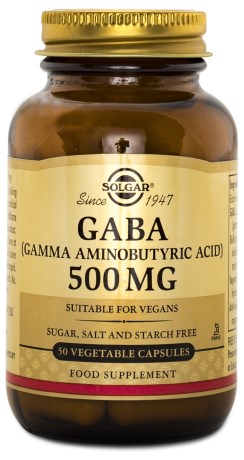 Pienoiskuva Solgar GABA 500 mg, 50 kaps.