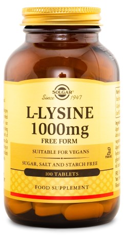 Pienoiskuva Solgar L-Lysiini 1000 mg, 100 tablettia