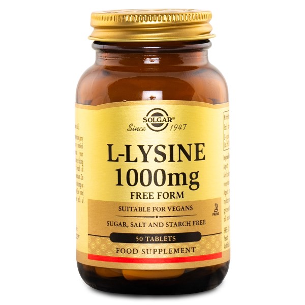 Solgar L-Lysiini 1000 mg, 50 tablettia