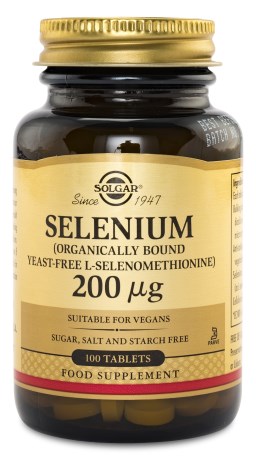 Pienoiskuva Solgar Hiivaton Seleeni, 100 tablettia