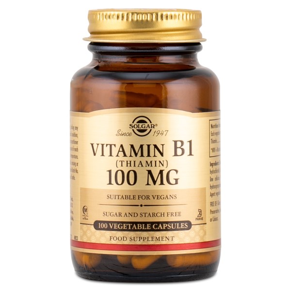 Solgar B1-vitamiini 100 mg, 100 kaps.