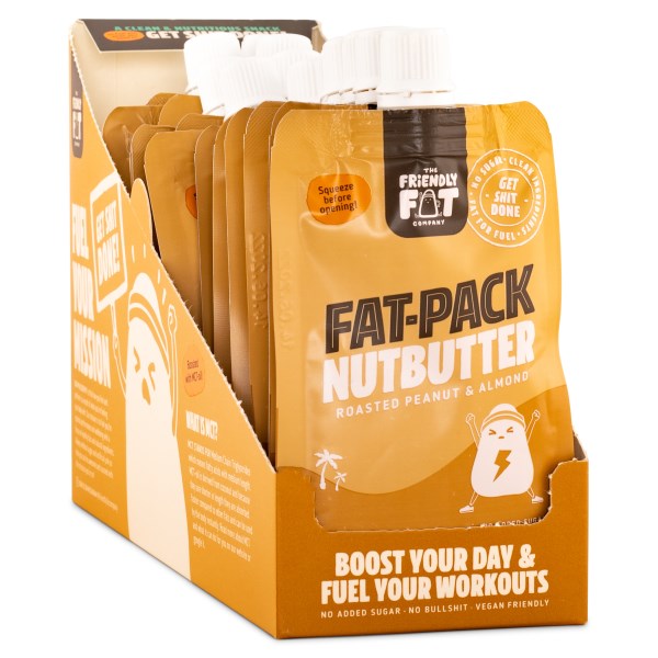 The Friendly Fat Company Fat-Pack Nutbutter, Pähkinä & Manteli, 12 kpl