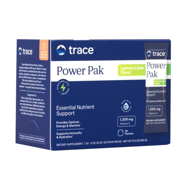 Trace Minerals Electrolyte Stamina Power Pak, Sitruuna/Lime, 30-pack