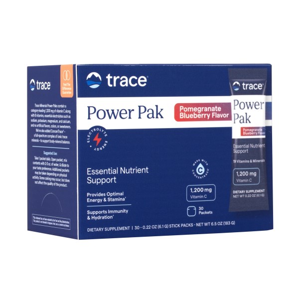Trace Minerals Electrolyte Stamina Power Pak, Granaattiomena/Mustikka, 30-pack