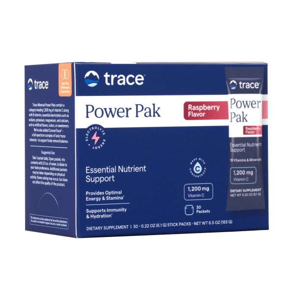 Trace Minerals Electrolyte Stamina Power Pak, Vadelma, 30-pack