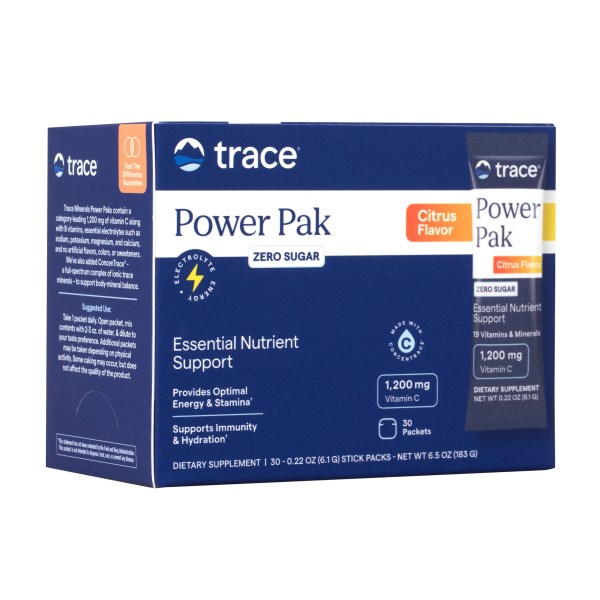 Trace Minerals Electrolyte Stamina Power Pak Sugar Free, Sitrus, 30-pack