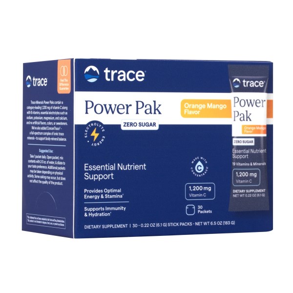 Trace Minerals Electrolyte Stamina Power Pak Sugar Free, Appelsiini/Mango, 30-pack