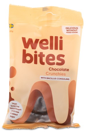 Pienoiskuva Wellibites Chocolate Crunchies, 50 g
