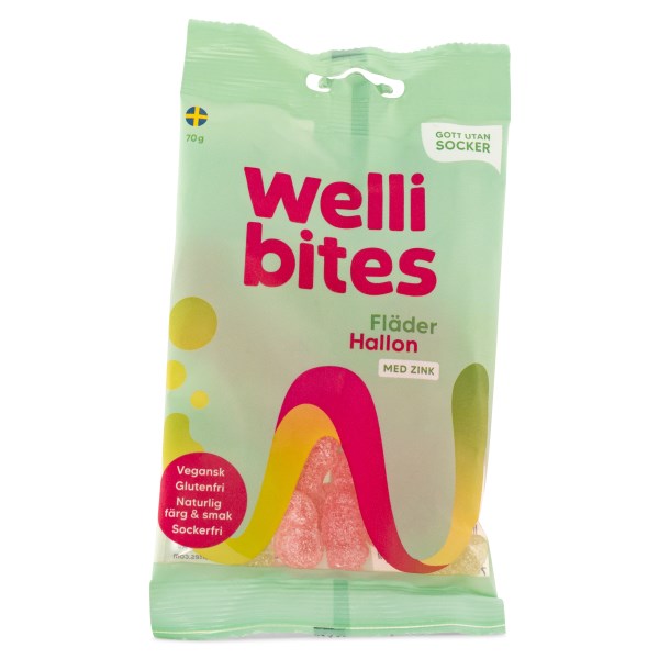 Wellibites Selja & Vadelma Makeinen  - Vegaaninen, 70 g