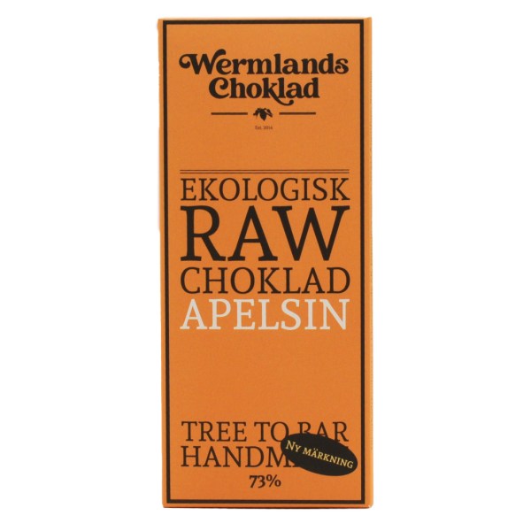 WermlandsChoklad Raakasuklaa LUOMU, 50 g, Appelsiini